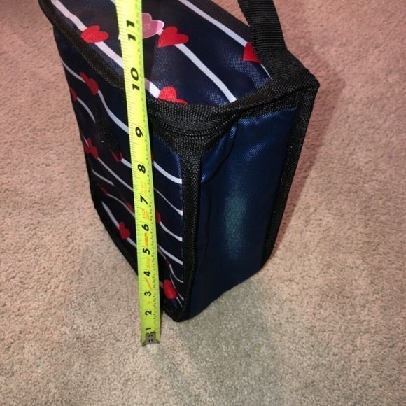 Arctic Zone Dual Closure Insulated Lunch Bag Hearts Striped Print NWT NEW - Picture 5 of 13